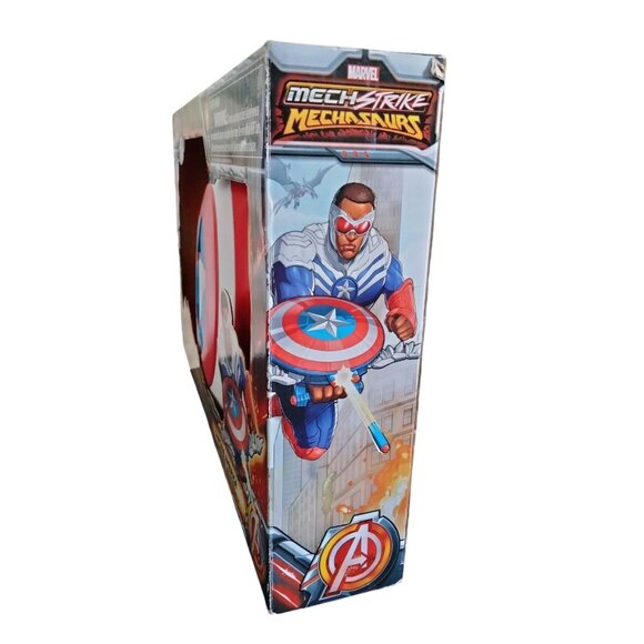 Marvel Mech Strike Mechasaur Captain America Nerf Blaster Shield Darts Wings Set - Picture 6 of 12